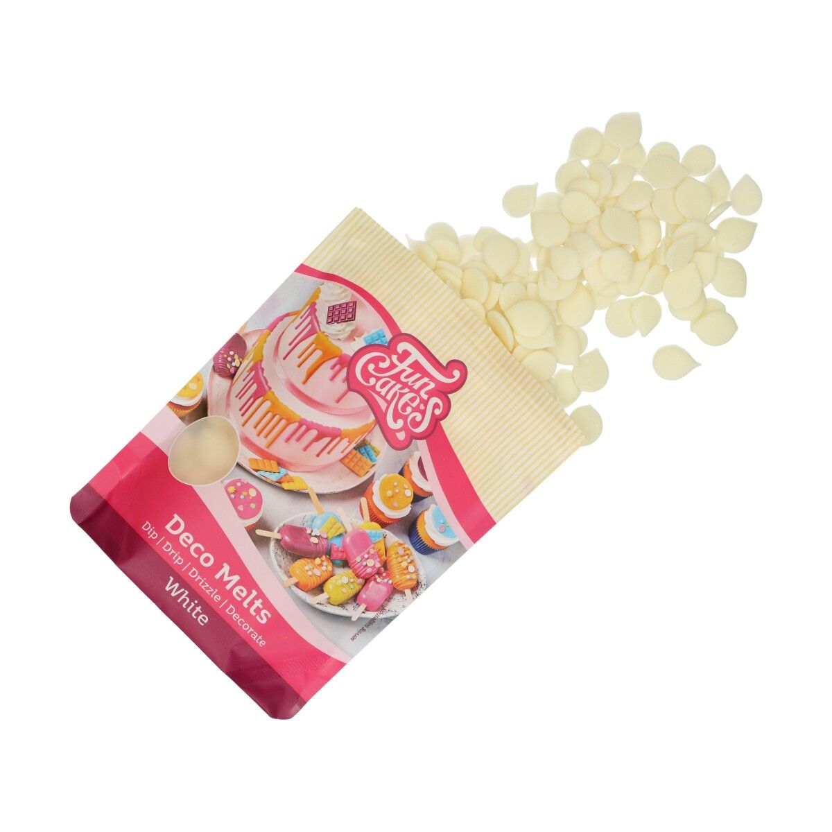 FunCakes - Бонбони за топене Deco Melts - Бяло - 250 г