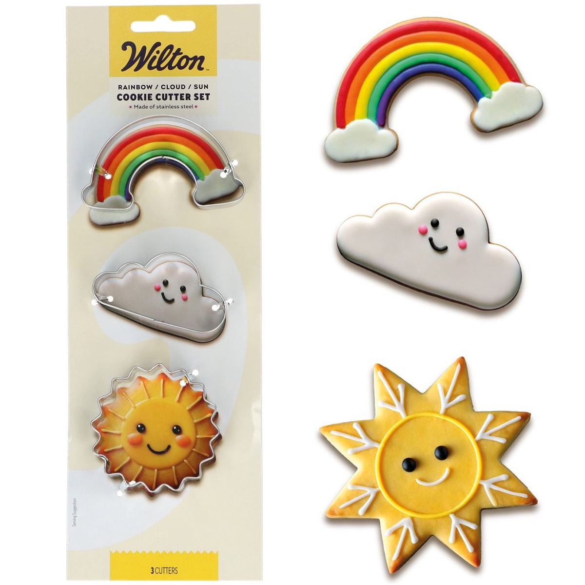Комплект метални резци – Wilton – Слънце, Облак и Дъга – 3 бр